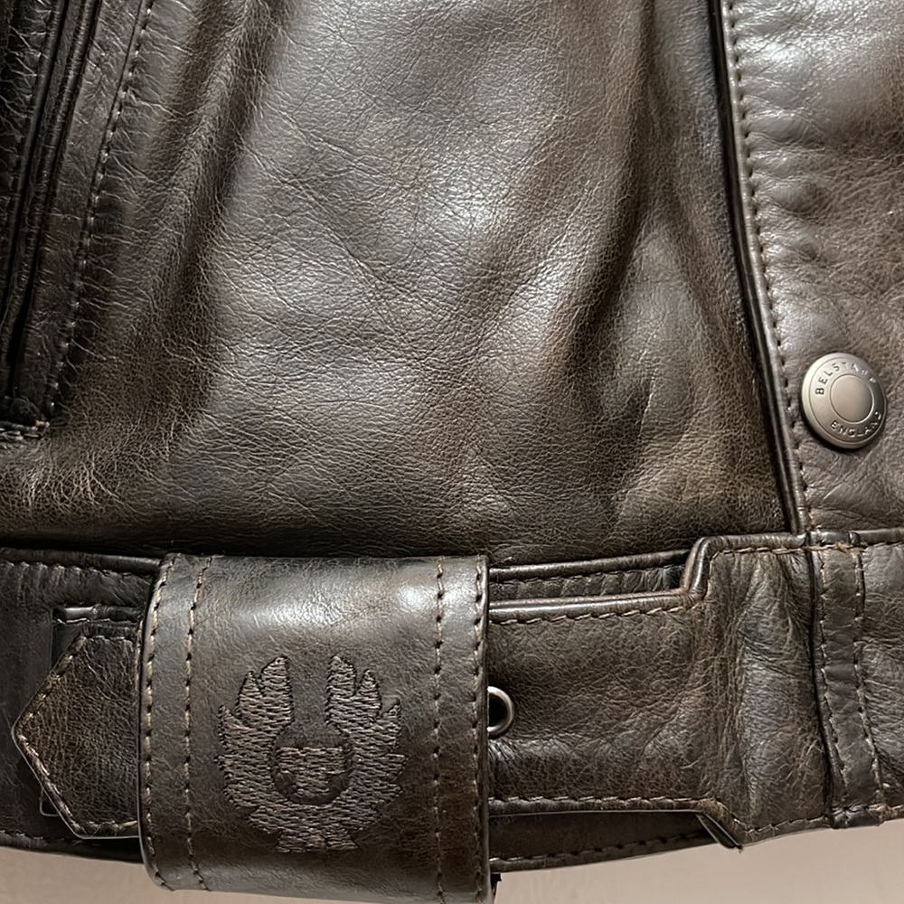 !SOLD! Belstaff Calf Leather Motorcycle Jacket with Removable Protective Armor - Picture 7 of 16